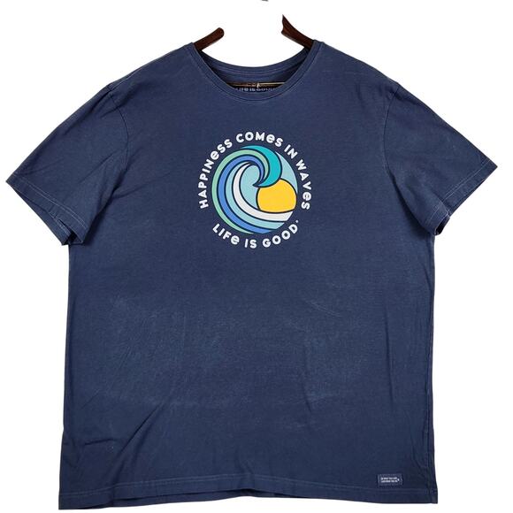 LIFE IS GOOD MEN XL CRUSHER-LITE TEE..OCEAN WAVE "HAPPINESS COMES IN WAVES" - Picture 1 of 12
